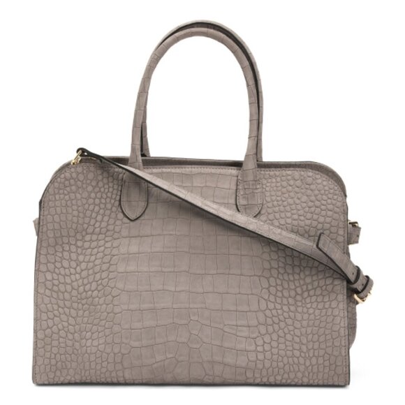 CLAUDIA Handbags - CLAUDIA Made In Italy Leather Croc Embossed Crossbody